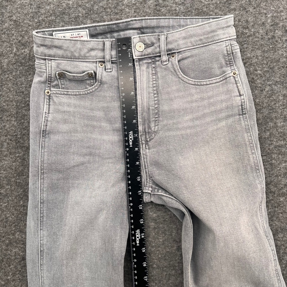 Gap Womens Vintage Slim Sky High Jeans Gray Raw Hem Size 27 4 Short Stretch - Picture 12 of 14